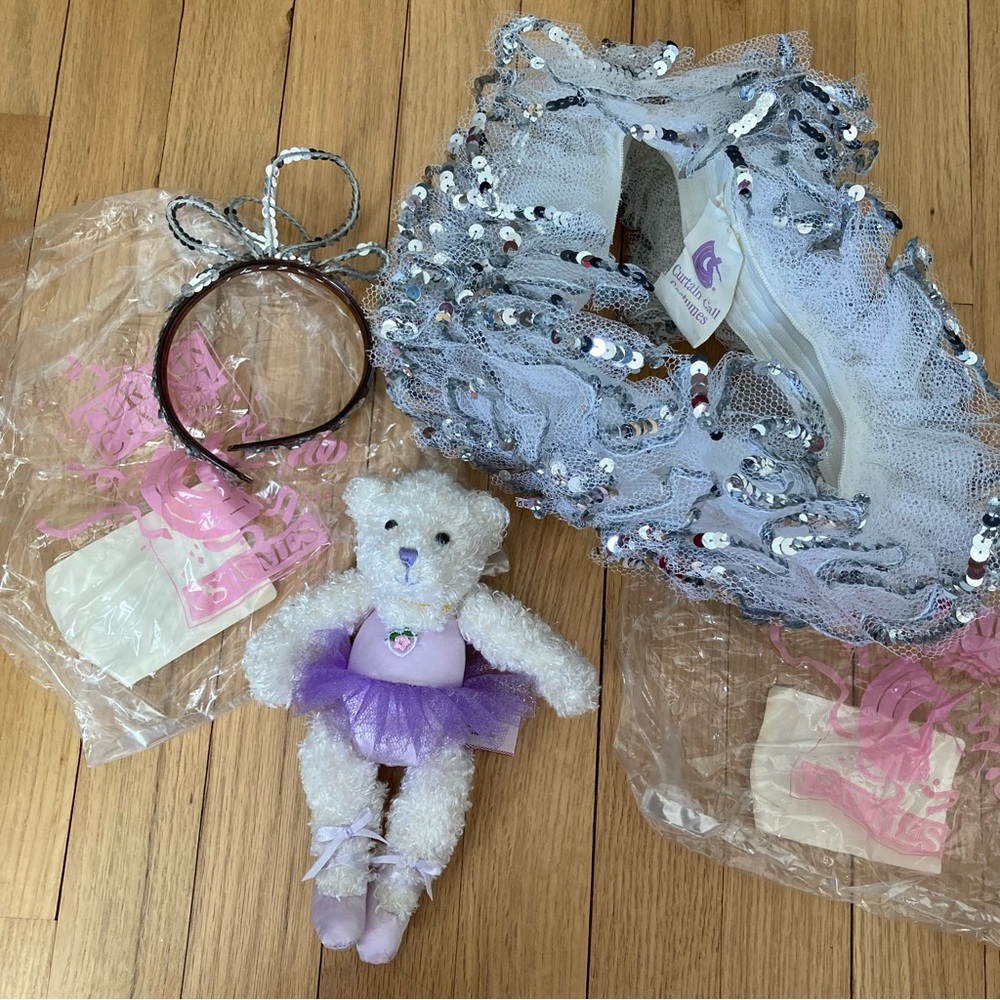 Costume NWT & Used 1x Ballerina 3 piece Bundle; Gund Bear +Curtain Call Tutu Set